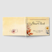 秋の水色フローラテラコッタイエロー結婚ズ ゲストブック (全面)