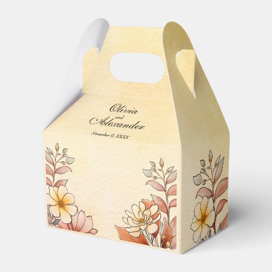 秋の水色フローラテラコッタイエロー結婚ズ フェイバーボックス (正面サイド)