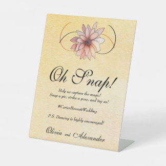 秋の水色フローラテラコッタイエロー結婚ズ 台座サイン