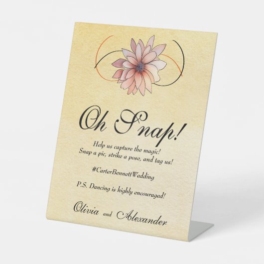 秋の水色フローラテラコッタイエロー結婚ズ 台座サイン (正面)