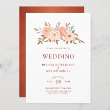 秋の水色フローラ銅アイボリー結婚ズ