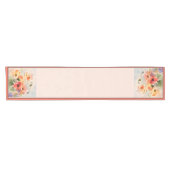 秋の水色ポピー短いテーブルランナー ショートテーブルランナー (横)