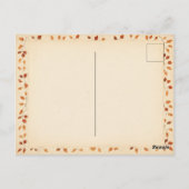 秋の水色ラクーンは手紙を持っている –  ポストカード (裏面)