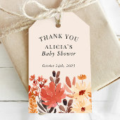 秋の水色ワイルドフラワーシャワー誕生日の好意 ギフトタグ