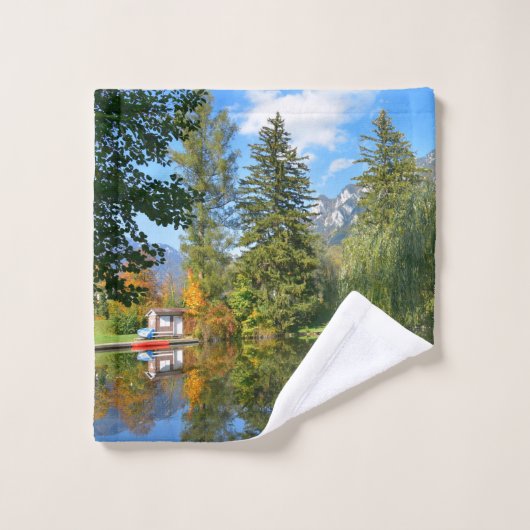 秋の池がよどむ ウォッシュタオル (ウォッシュタオル)