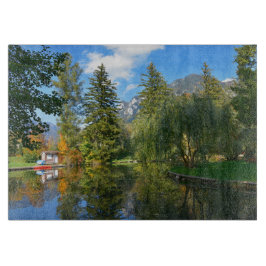 秋の池がよどむ カッティングボード