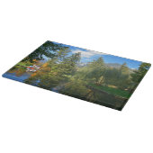 秋の池がよどむ カッティングボード (角)