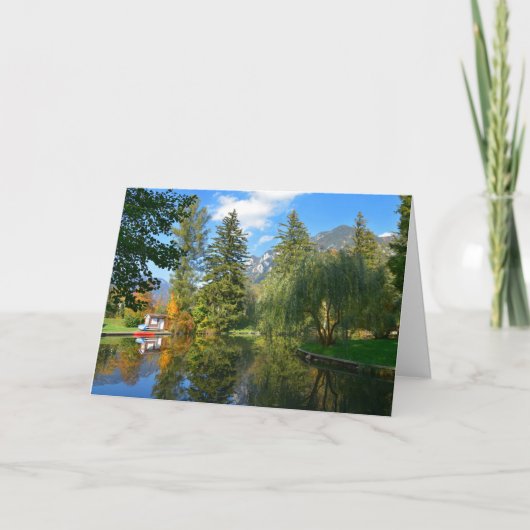 秋の池がよどむ カード (正面)