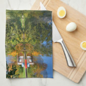 秋の池がよどむ キッチンタオル (四つ折り)