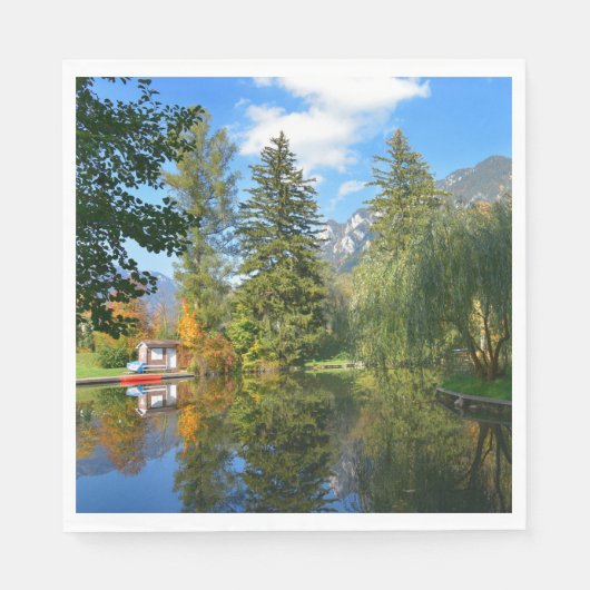 秋の池がよどむ スタンダードランチョンナプキン (正面)