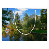 秋の池がよどむ ラージペーパーバッグ (裏面)