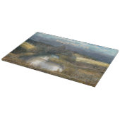 秋の池の水の色絵画の カッティングボード (角)