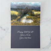 秋の池の水の色絵画の カード (内部)