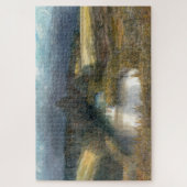 秋の池の水の色絵画の ジグソーパズル (縦)