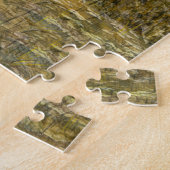 秋の池の水の色絵画の ジグソーパズル (側面)