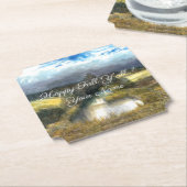 秋の池の水の色絵画の ペーパーコースター (アングル)