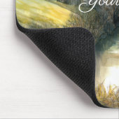 秋の池の水の色絵画の マウスパッド (コーナー)