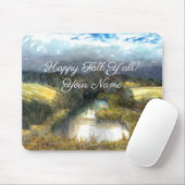 秋の池の水の色絵画の マウスパッド (マウス)