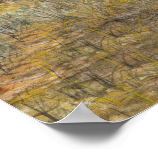 秋の池の水色 ポスター (角)