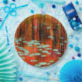 秋の池素朴秋の結婚式 ペーパープレート (パーティー)