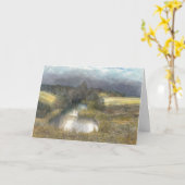 秋の池 カード (黄色い花)