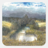 秋の池 スクエアシール (正面)