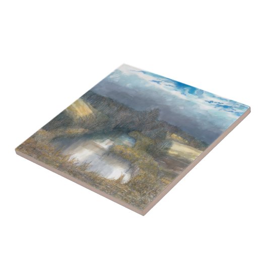 秋の池 タイル (側面)