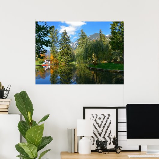 秋の池 ポスター (ホームオフィス)