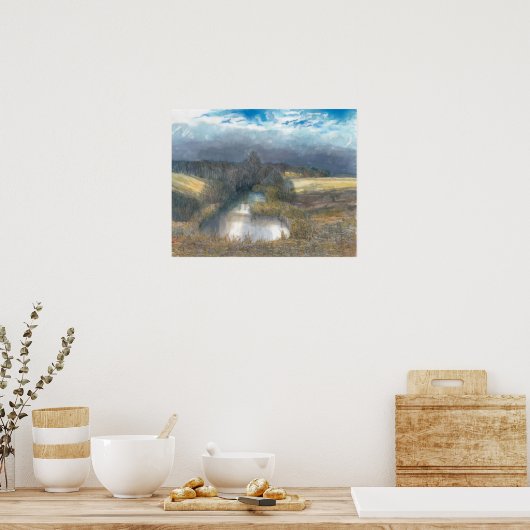 秋の池 ポスター (キッチン)