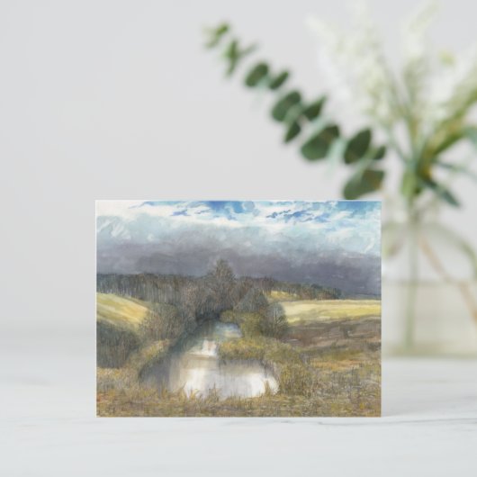 秋の池 ポストカード (スタンド正面)