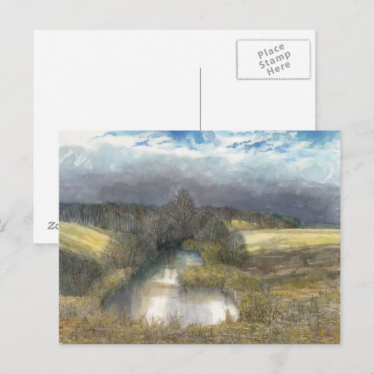 秋の池 ポストカード (正面/裏面)