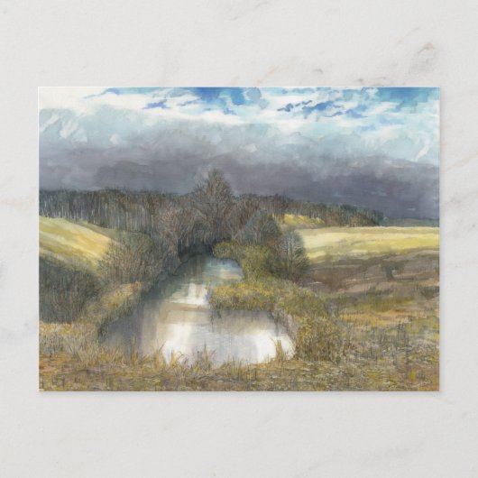 秋の池 ポストカード (正面)