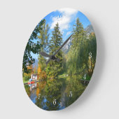 秋の池 ラージ壁時計 (傾斜)