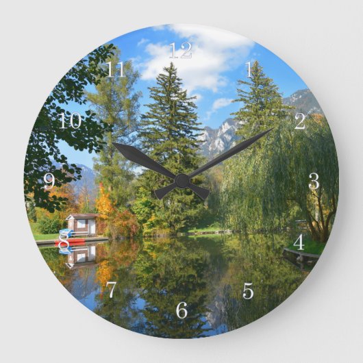 秋の池 ラージ壁時計 (正面)