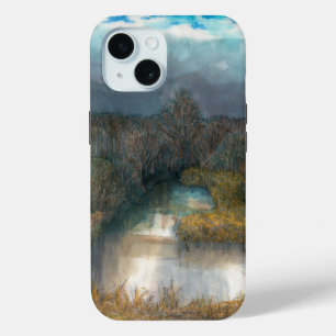 秋の池 iPhone 15ケース