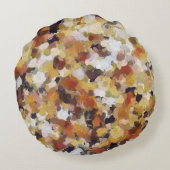 秋の油抽象芸術 ラウンドクッション (裏面)