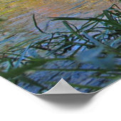 秋の沼の反射 ポスター (角)