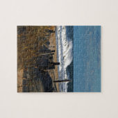 秋の波と砂丘のビーチ ジグソーパズル (横)