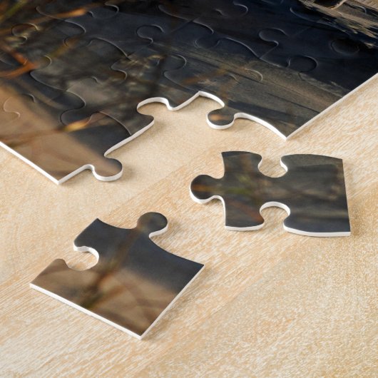 秋の波と砂丘のビーチ ジグソーパズル (側面)