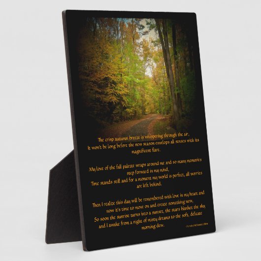 秋の涼風風景風景詩イーゼル写真 フォトプラーク (側面)