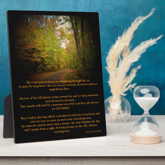 秋の涼風風景風景詩イーゼル写真 フォトプラーク (側面)