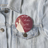 秋の深紅色の花嫁MOGのブライダルパーティボタン 缶バッジ (インサイチュ)