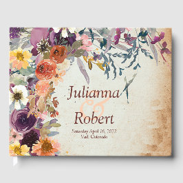 秋の混合水色フローラ結婚ズ ゲストブック