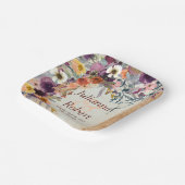 秋の混合水色フローラ結婚ズ ペーパープレート (傾斜あり)