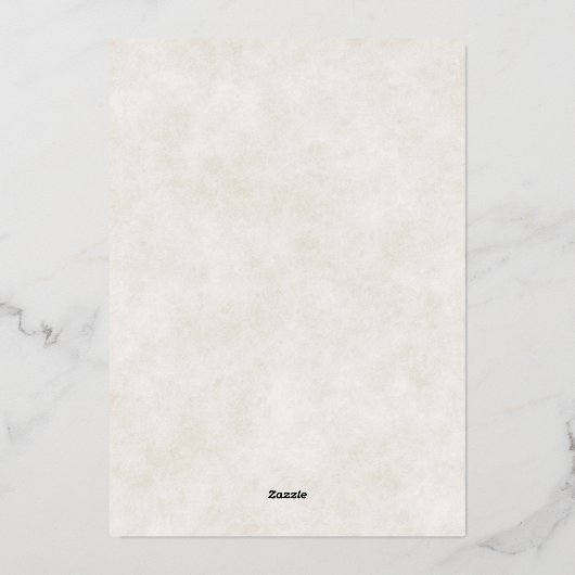 秋の混合水色フローラ結婚ズ 箔招待状 (裏面)