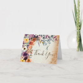 秋の混合水色フローラ サンキューカード