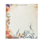 秋の混水色フローラパーソナライズされた注 ノートパッド (正面)