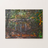 秋の渓流反射の写真 ジグソーパズル (横)