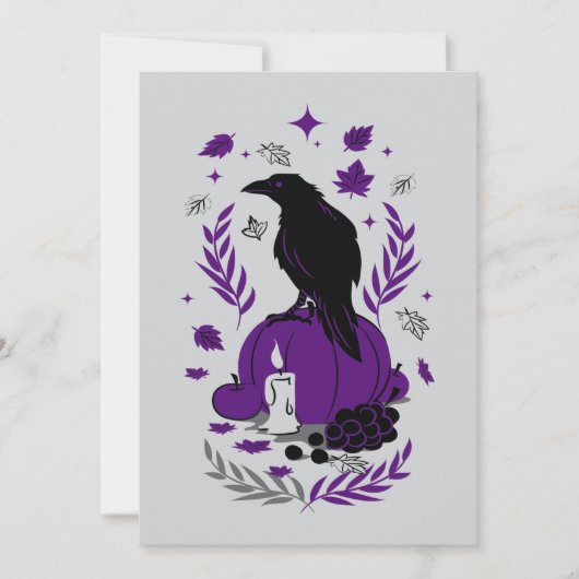 秋の渡り – ゴシック様式のハロウィーンソイレ 招待状 (正面)