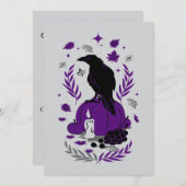 秋の渡り – ゴシック様式のハロウィーンソイレ 招待状 (正面/裏面)